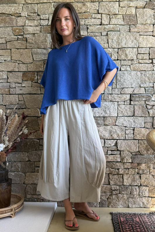 Conrad Box Cotton Knit Malibu Blue